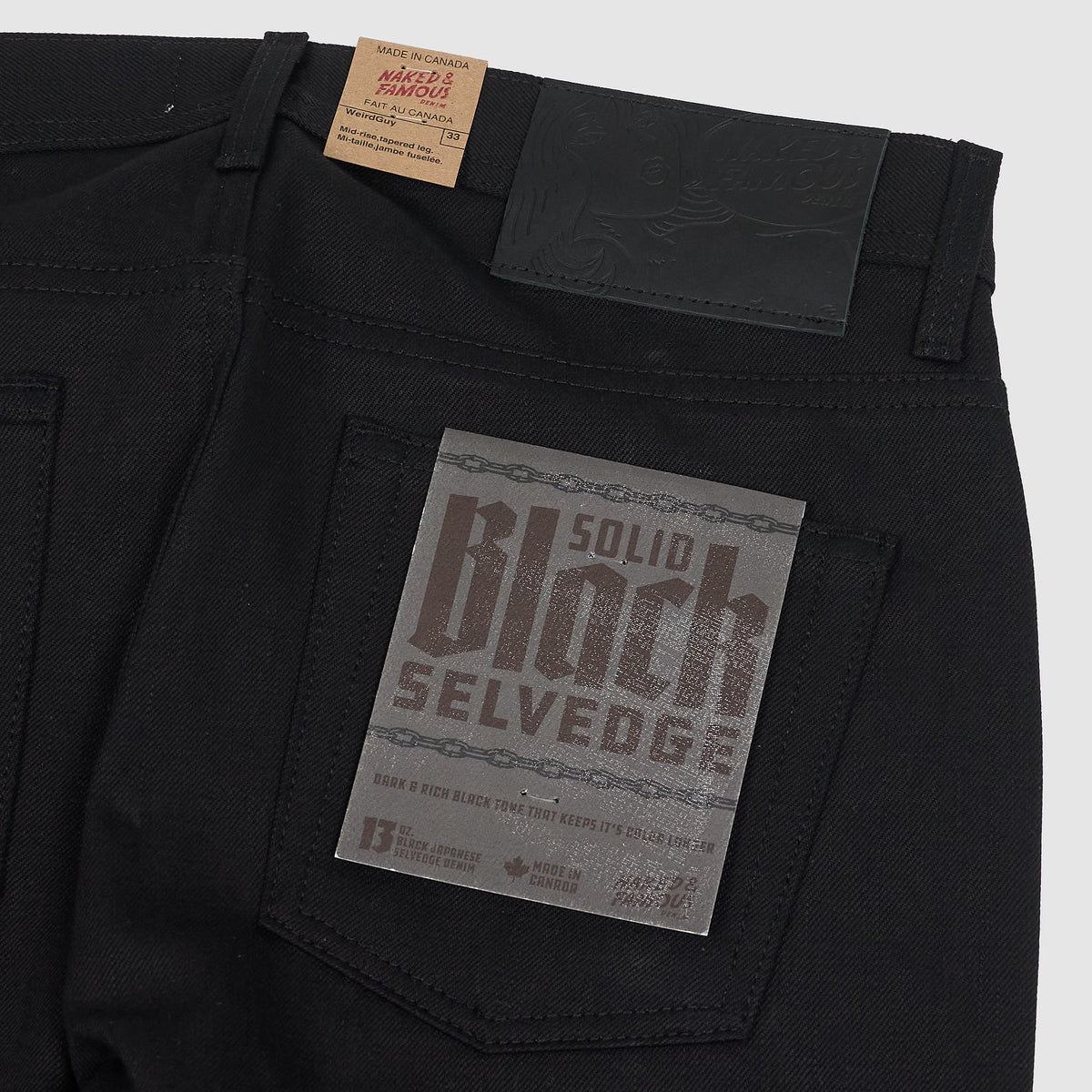 Naked &amp; Famous Denim 5P Weird Guy Solid Black