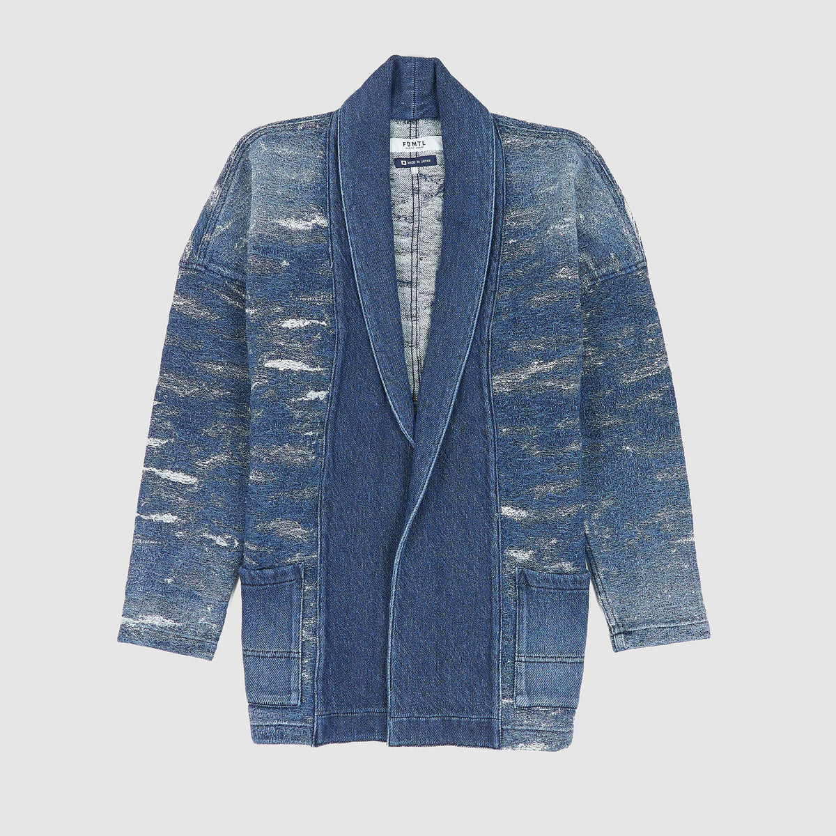 FDMTL Haori Jacquard 2YR Wash Patchwork Denim Kimono