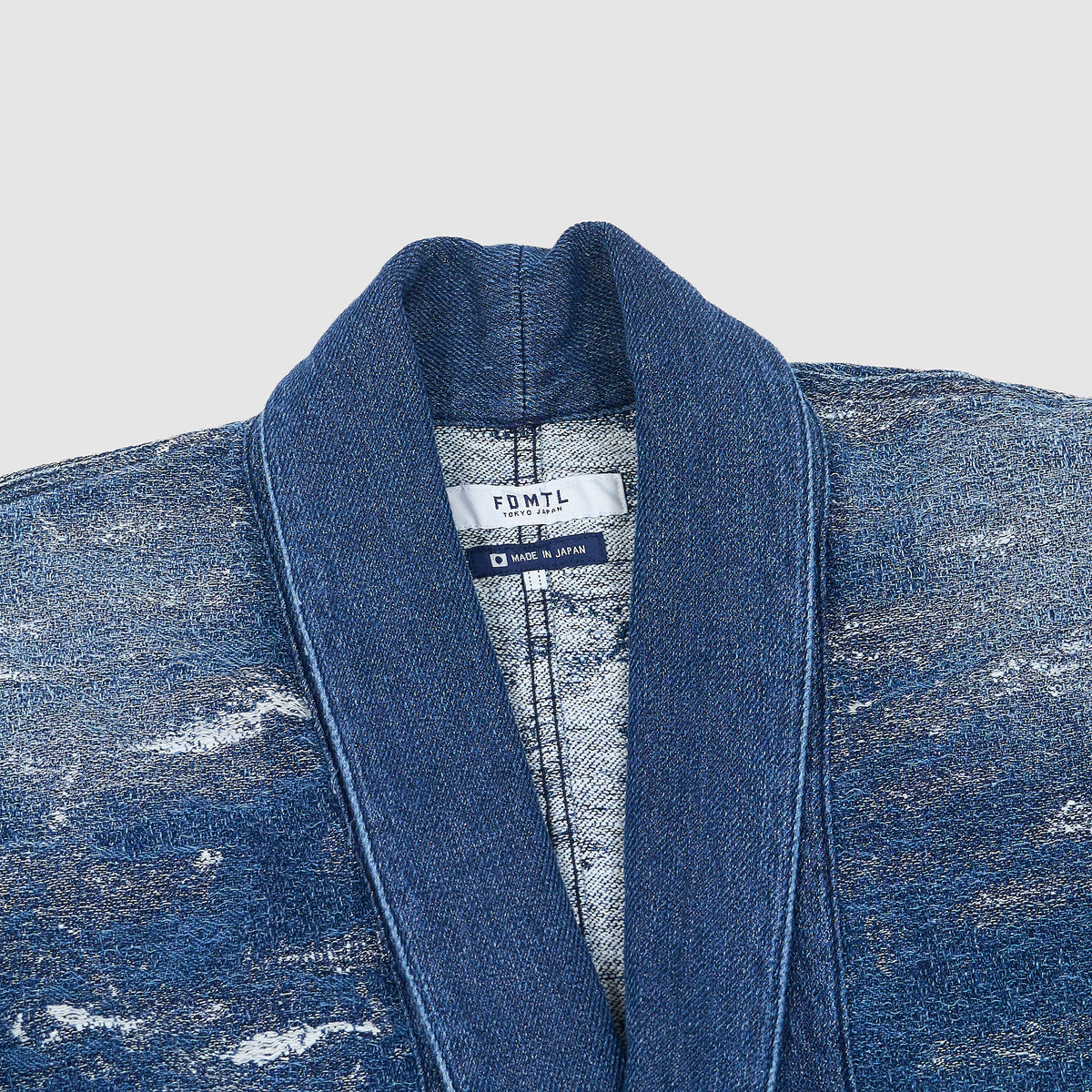 FDMTL Haori Jacquard 2YR Wash Patchwork Denim Kimono