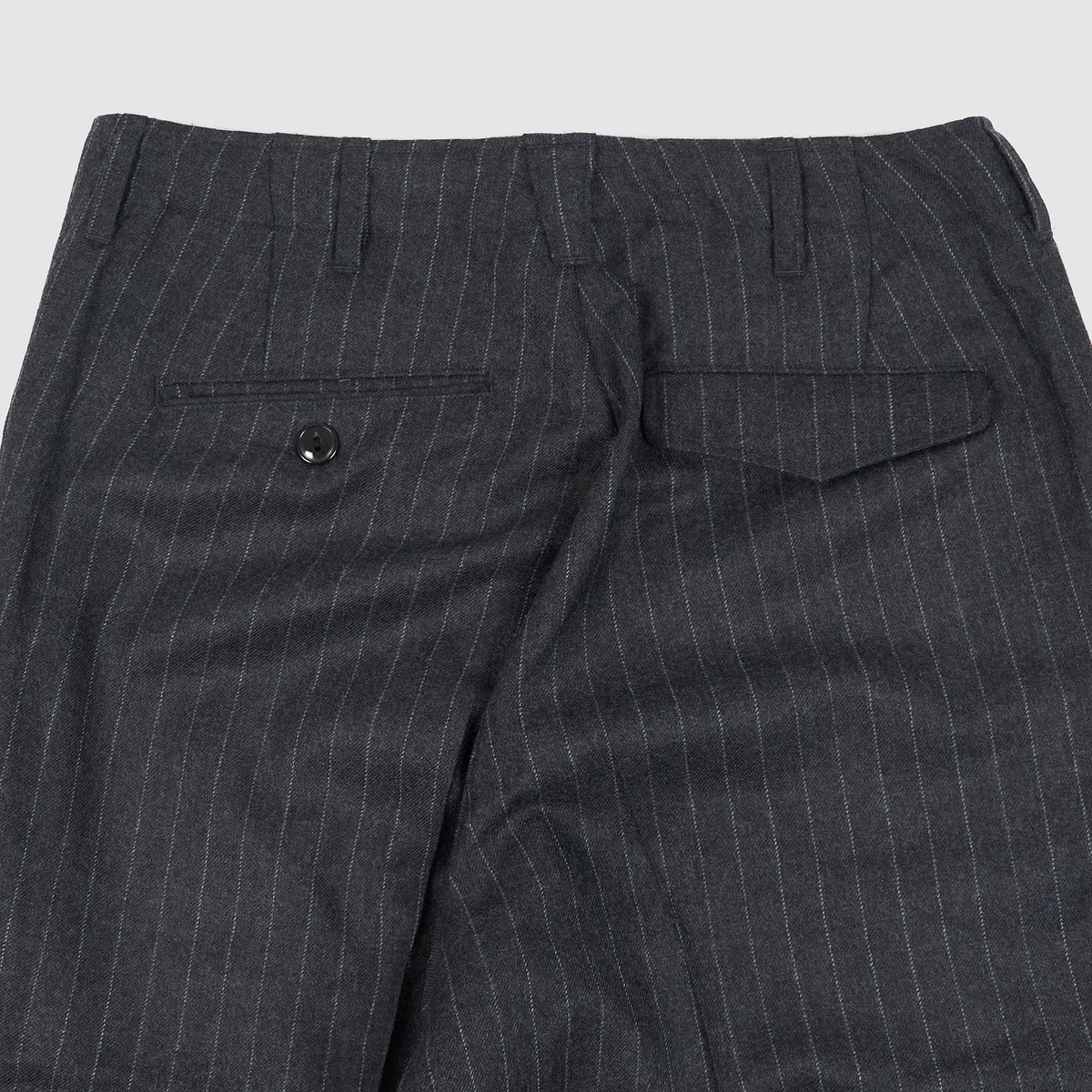 Black Sign Chalk Stripe Officer Merino Wool Pants