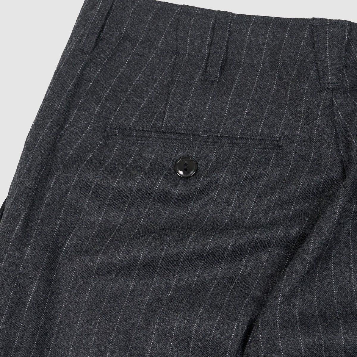 Black Sign Chalk Stripe Officer Merino Wool Pants