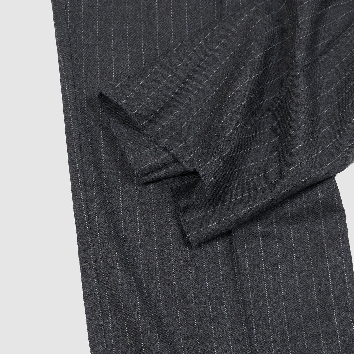 Black Sign Chalk Stripe Officer Merino Wool Pants