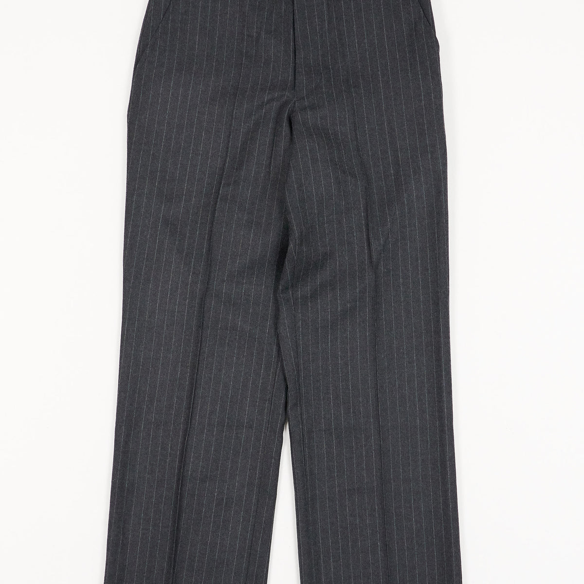 Black Sign Chalk Stripe Officer Merino Wool Pants