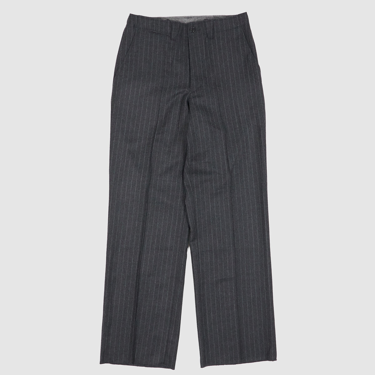 Black Sign Chalk Stripe Officer Merino Wool Pants