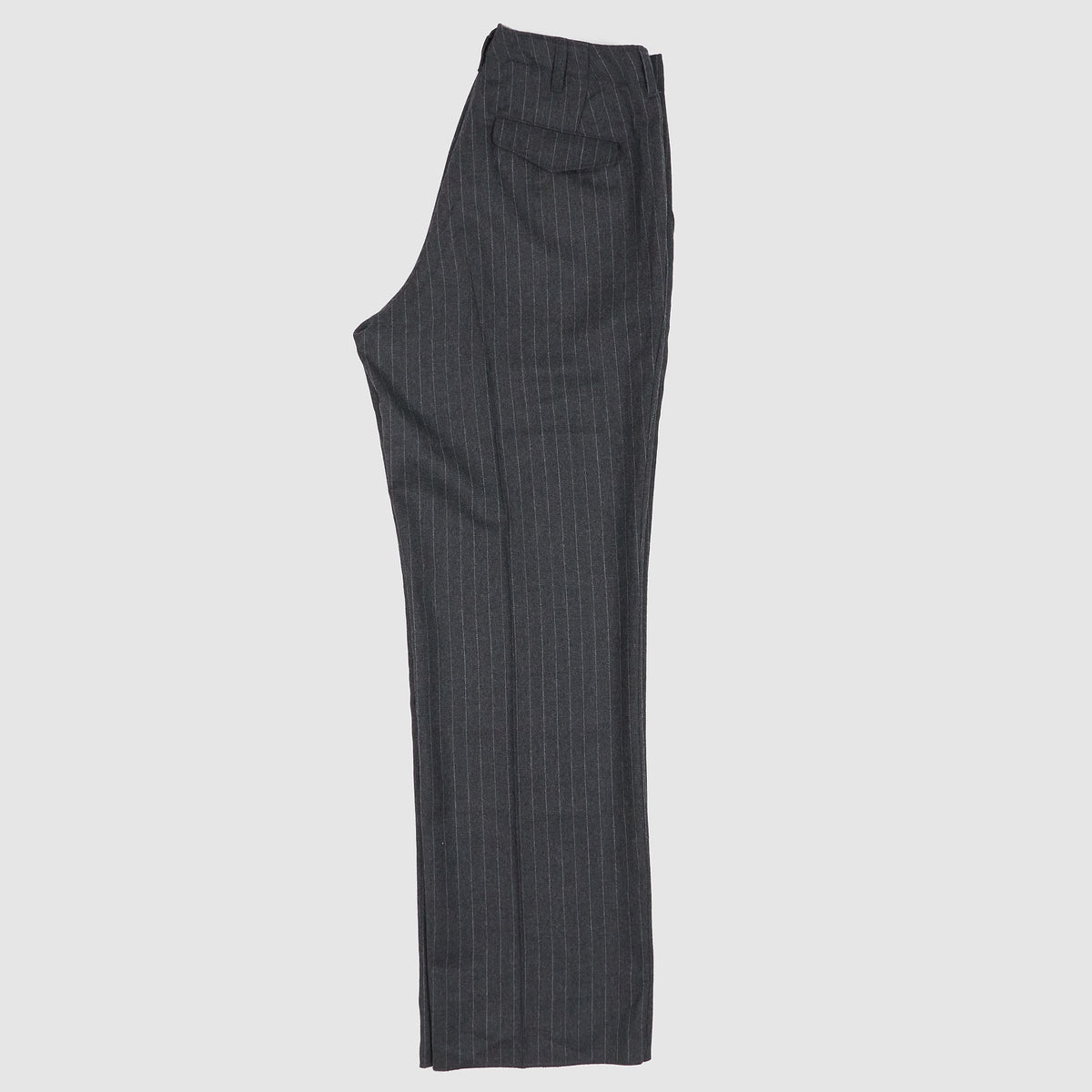 Black Sign Chalk Stripe Officer Merino Wool Pants