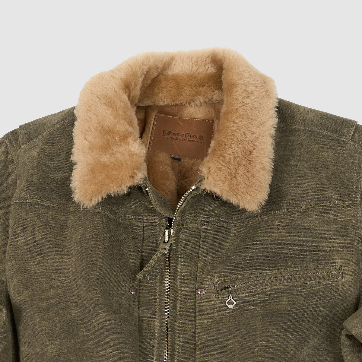 Freenote Waxed Canvas Shearling Western Jacket