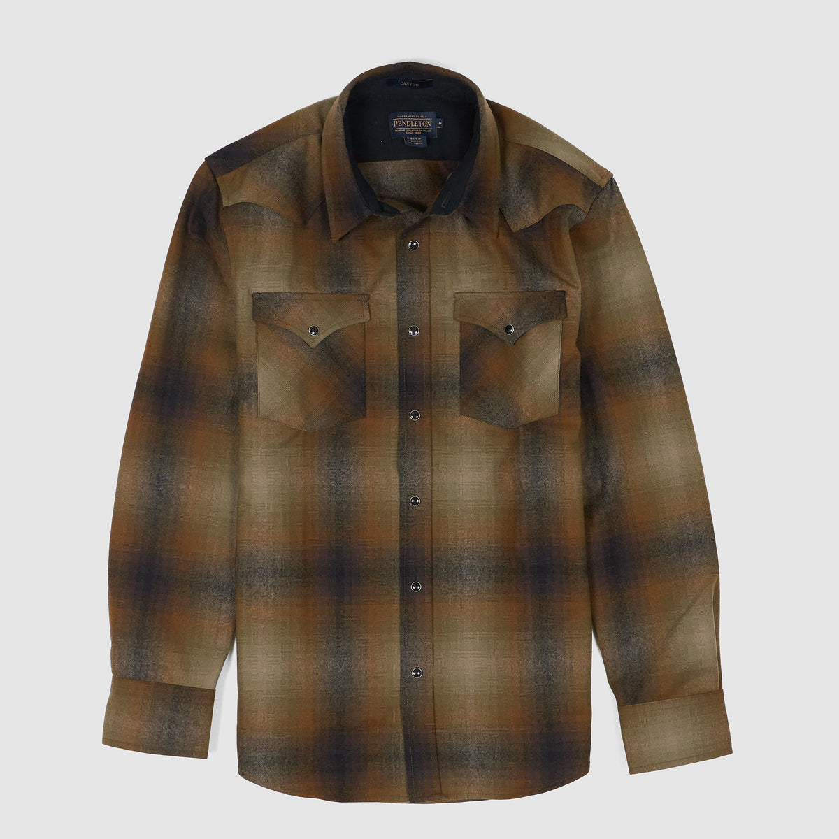 Pendleton Fitted Wool Plaid Western Shirt