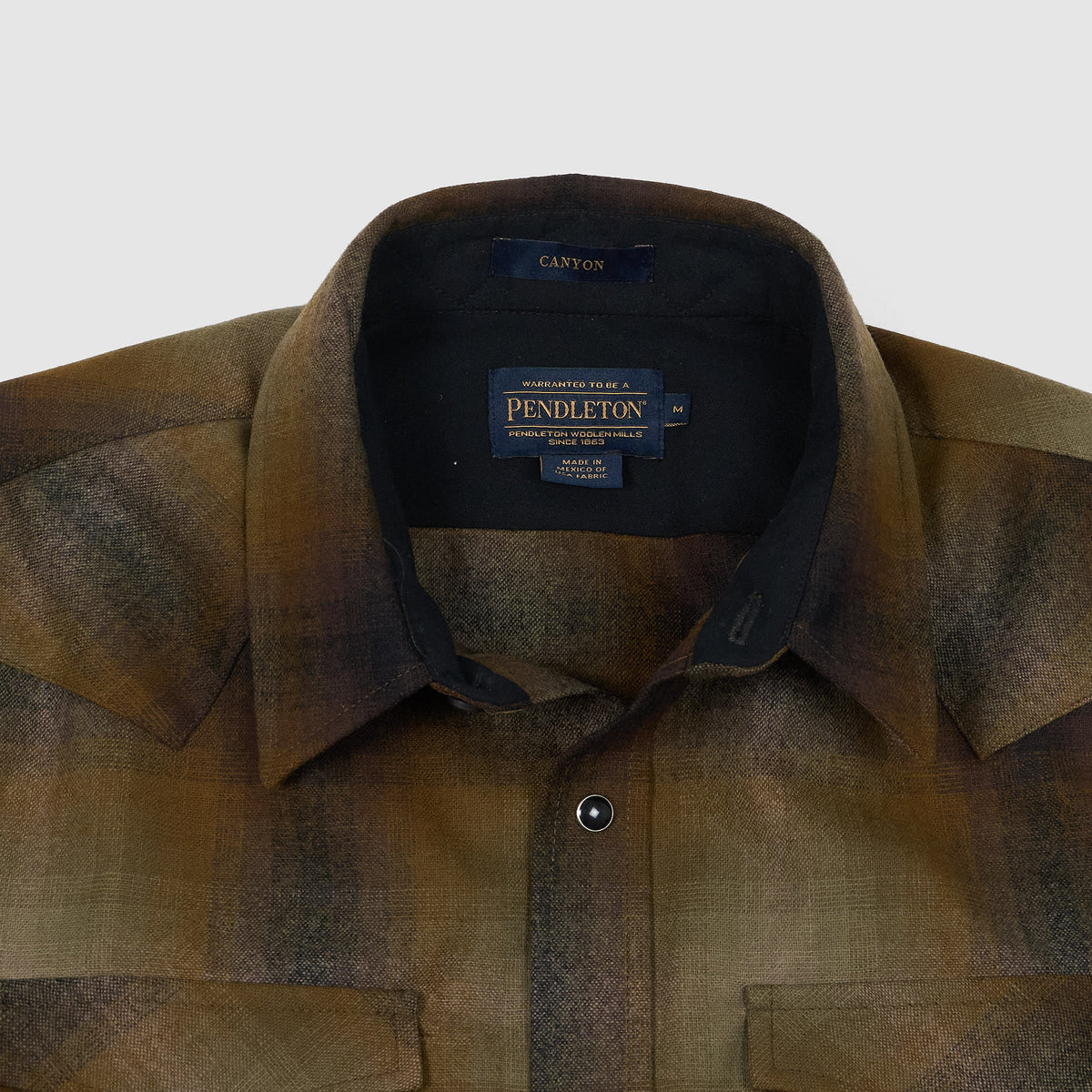 Pendleton Fitted Wool Plaid Western Shirt