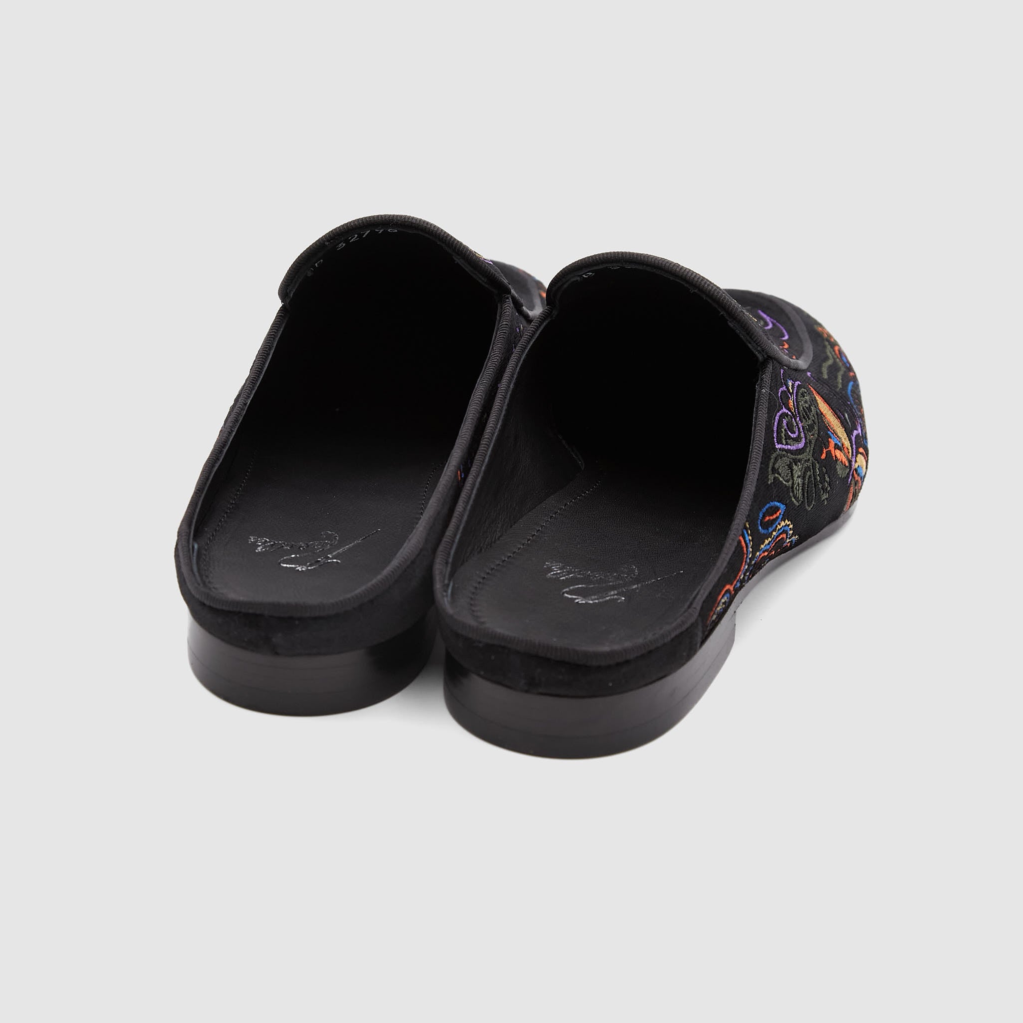 Needles Velvet Mule Papillon Embroidered Slippers - DeeCee style