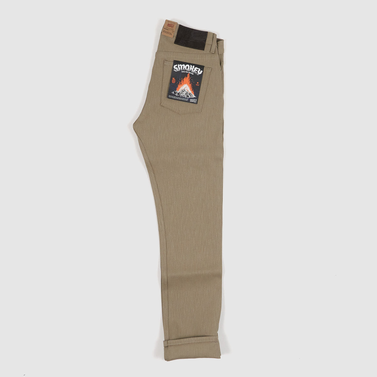 Naked &amp; Famous Smokey Cotton Slub 5 Pocket Natural Denim