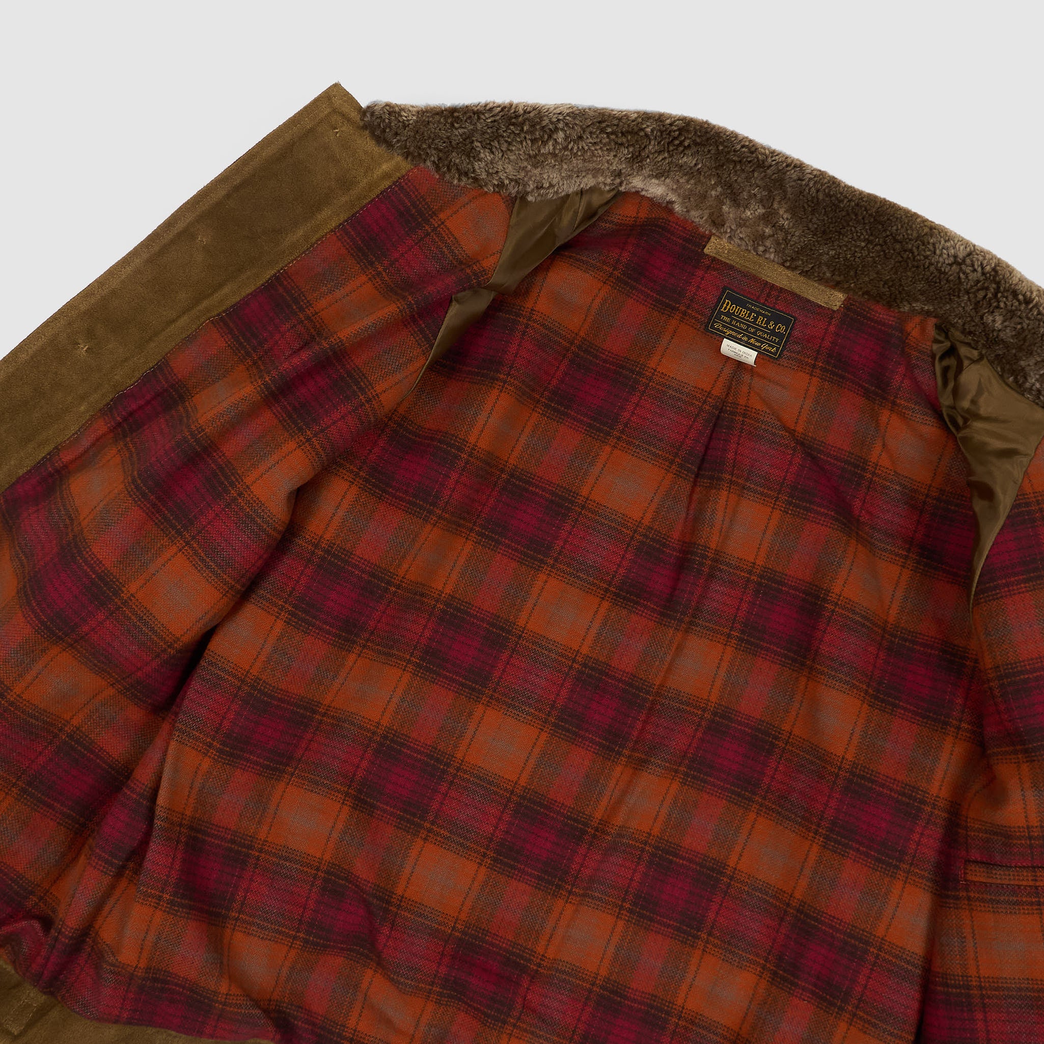 Double RL Grizzly Shearling Paneled Moto Jacket - DeeCee style