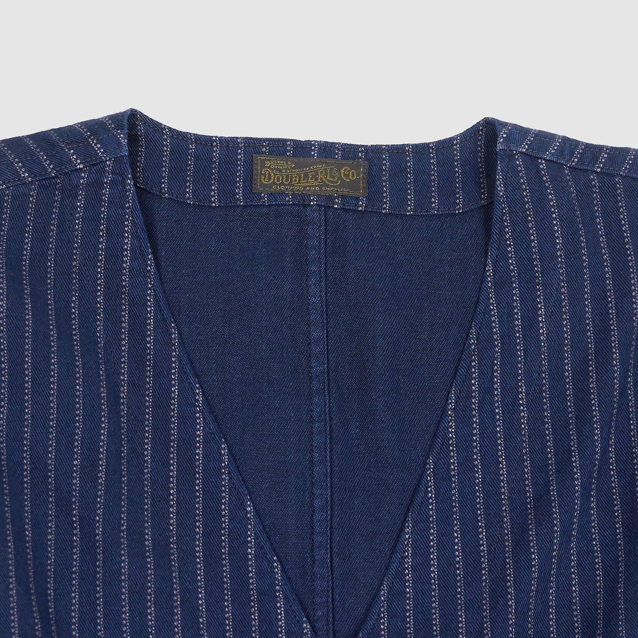 Double RL Indigo Striped Vest - DeeCee style