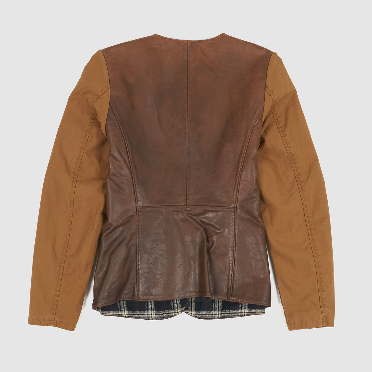 Double RL Ladies Cotton Sateen Sleeve Leather Jacket