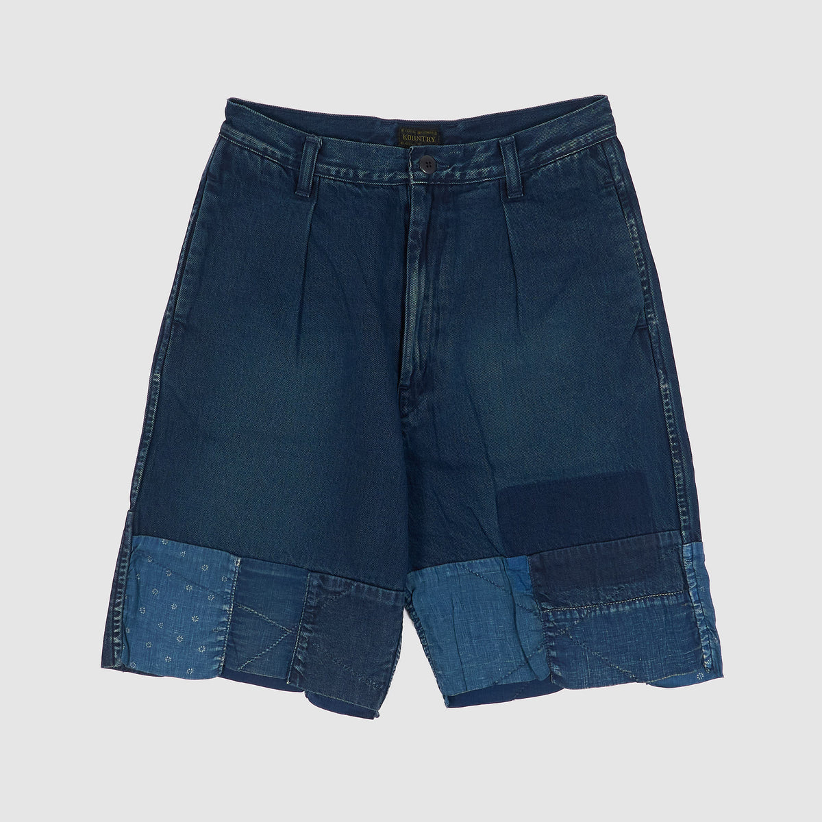Kapital Denim Linen Patchwork Shorts