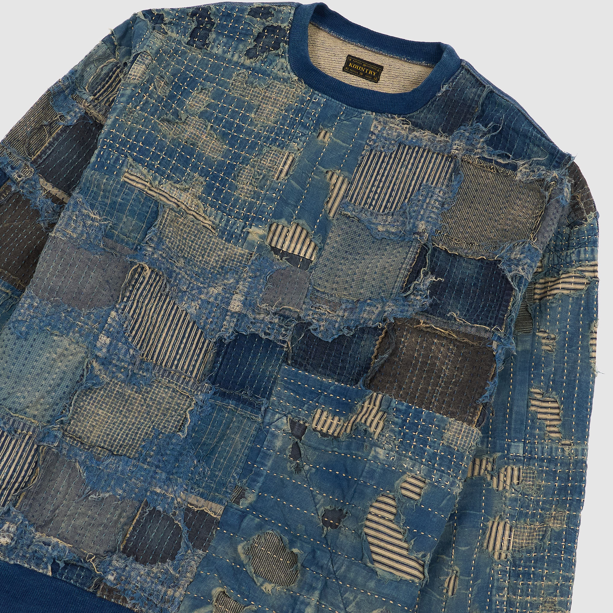 Kapital Distressed Boro Crew Neck Sweat Shirt - DeeCee style