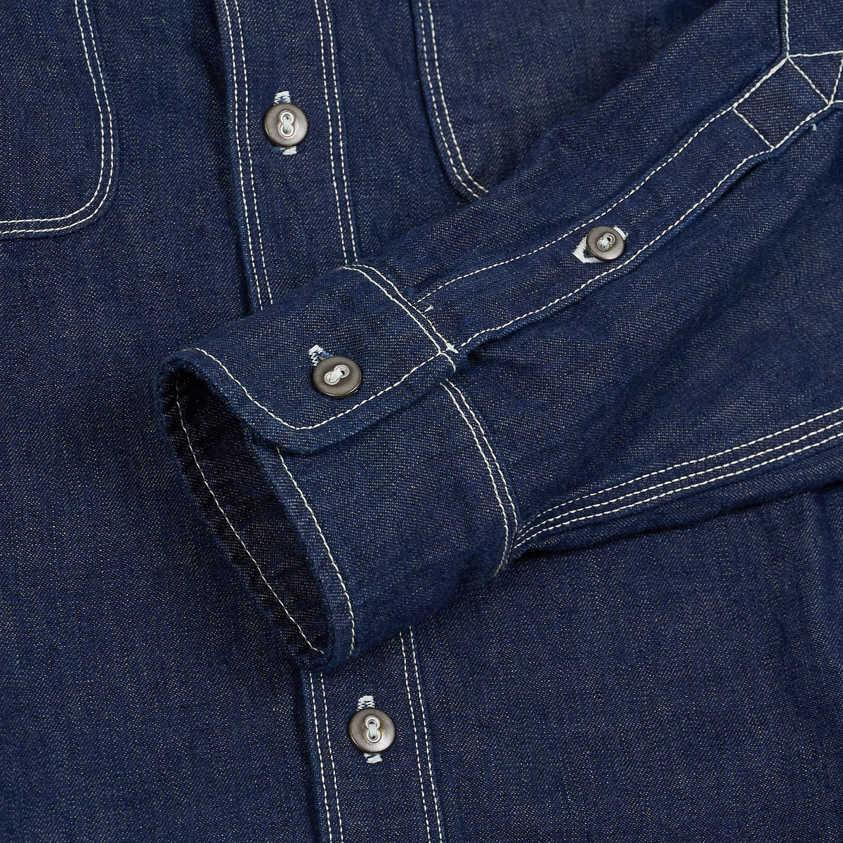 Freenote Cloth Navy Combo Denim Shirt