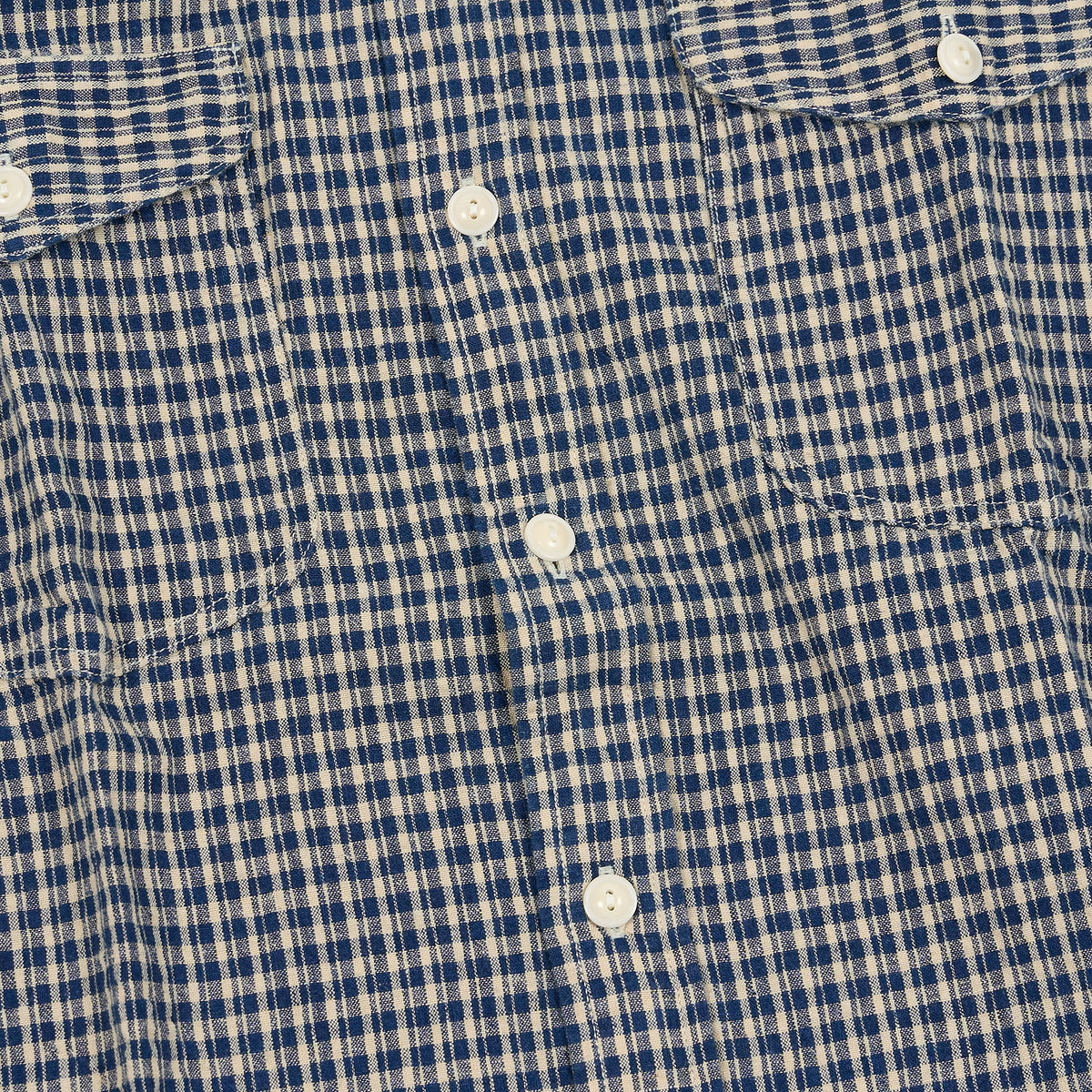 Double RL Short Sleeve Seersucker Sports Shirt