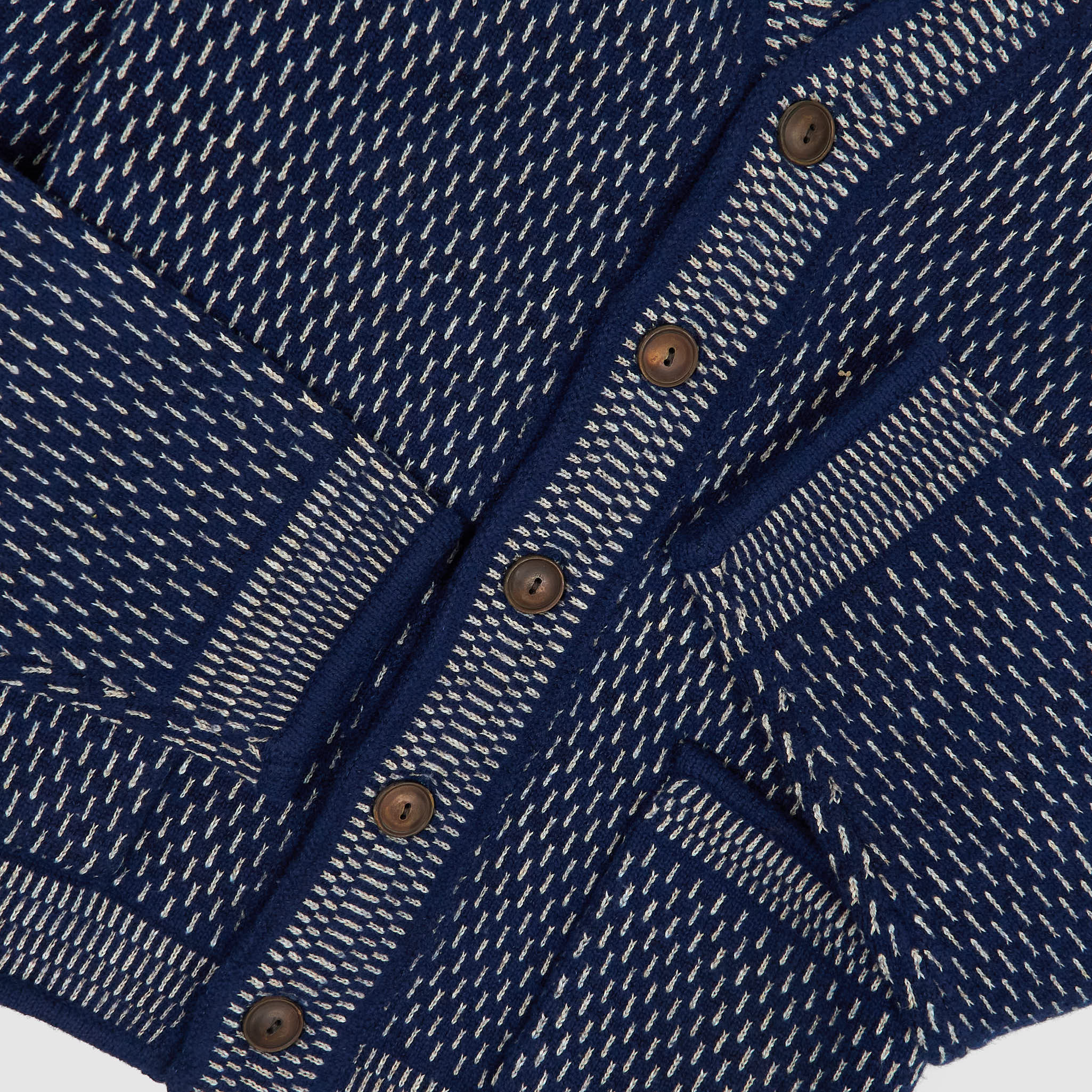 Double RL Indigo Cotton-Wool V-Neck Cardigan - DeeCee style