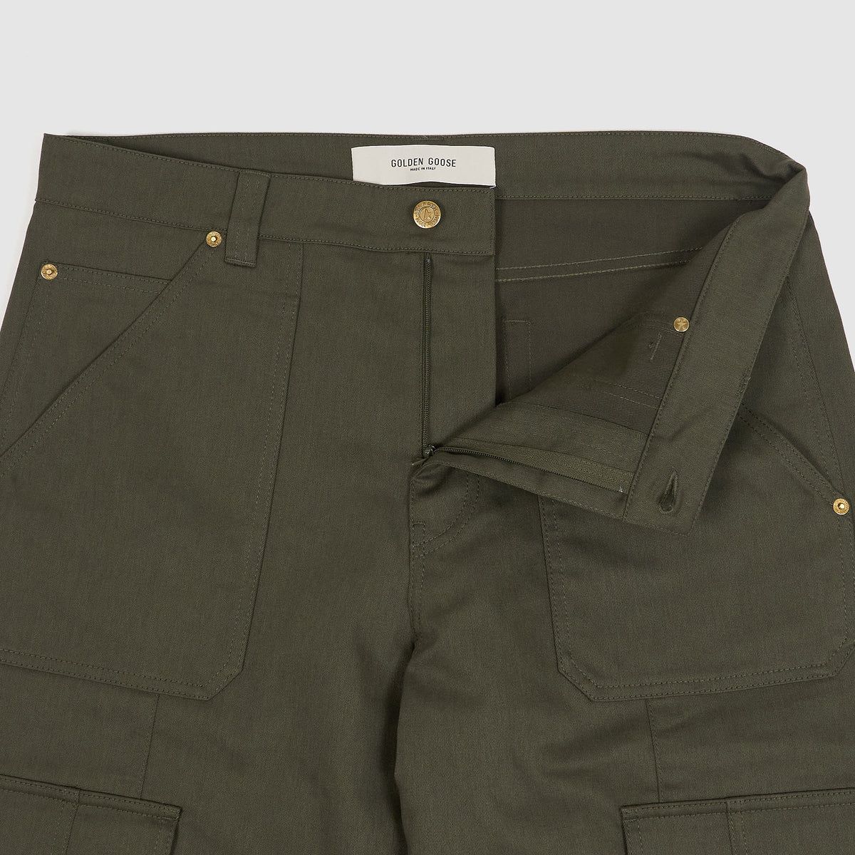 Golden Goose Loose Fitted Mix Fabric Cargo Pant