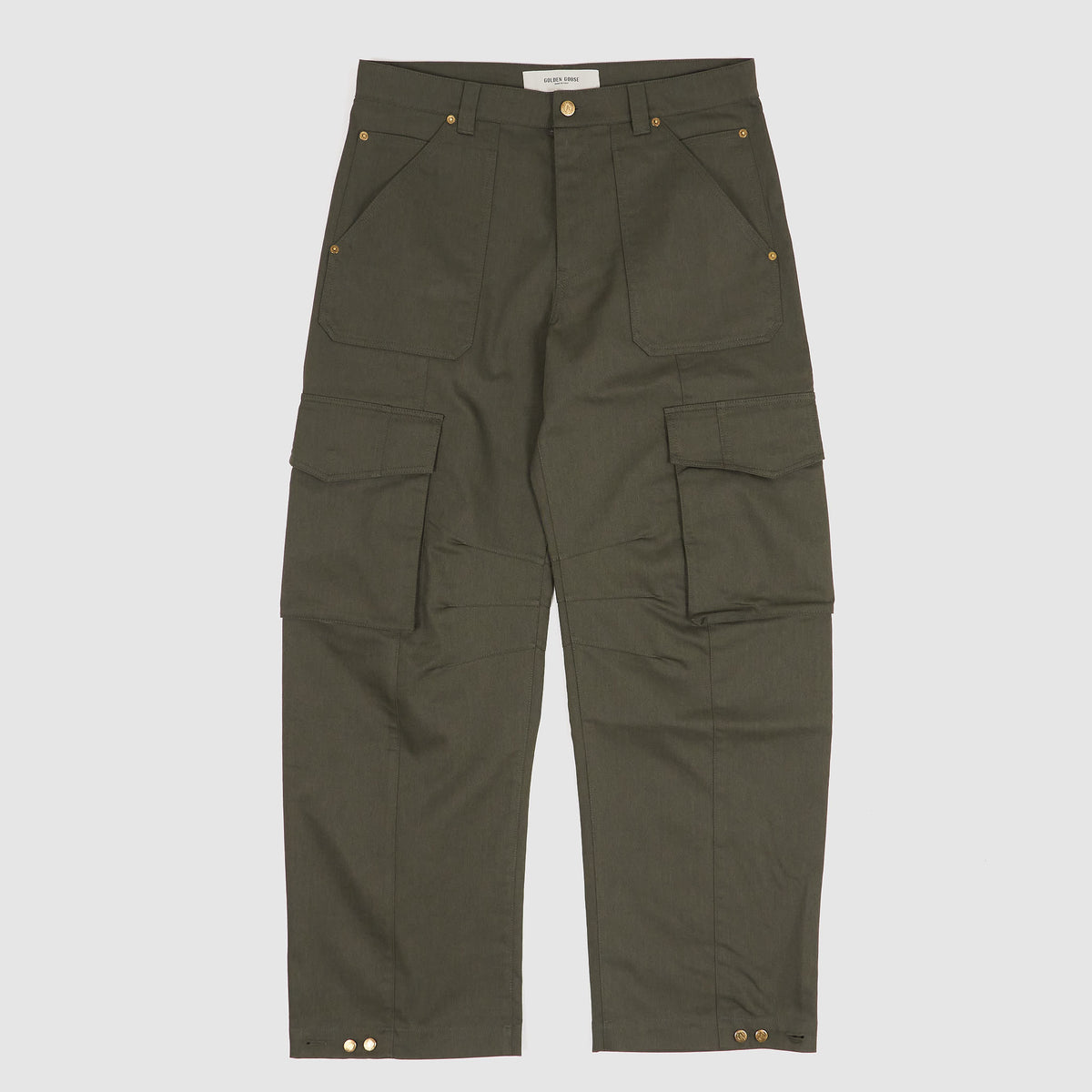 Golden Goose Loose Fitted Mix Fabric Cargo Pant