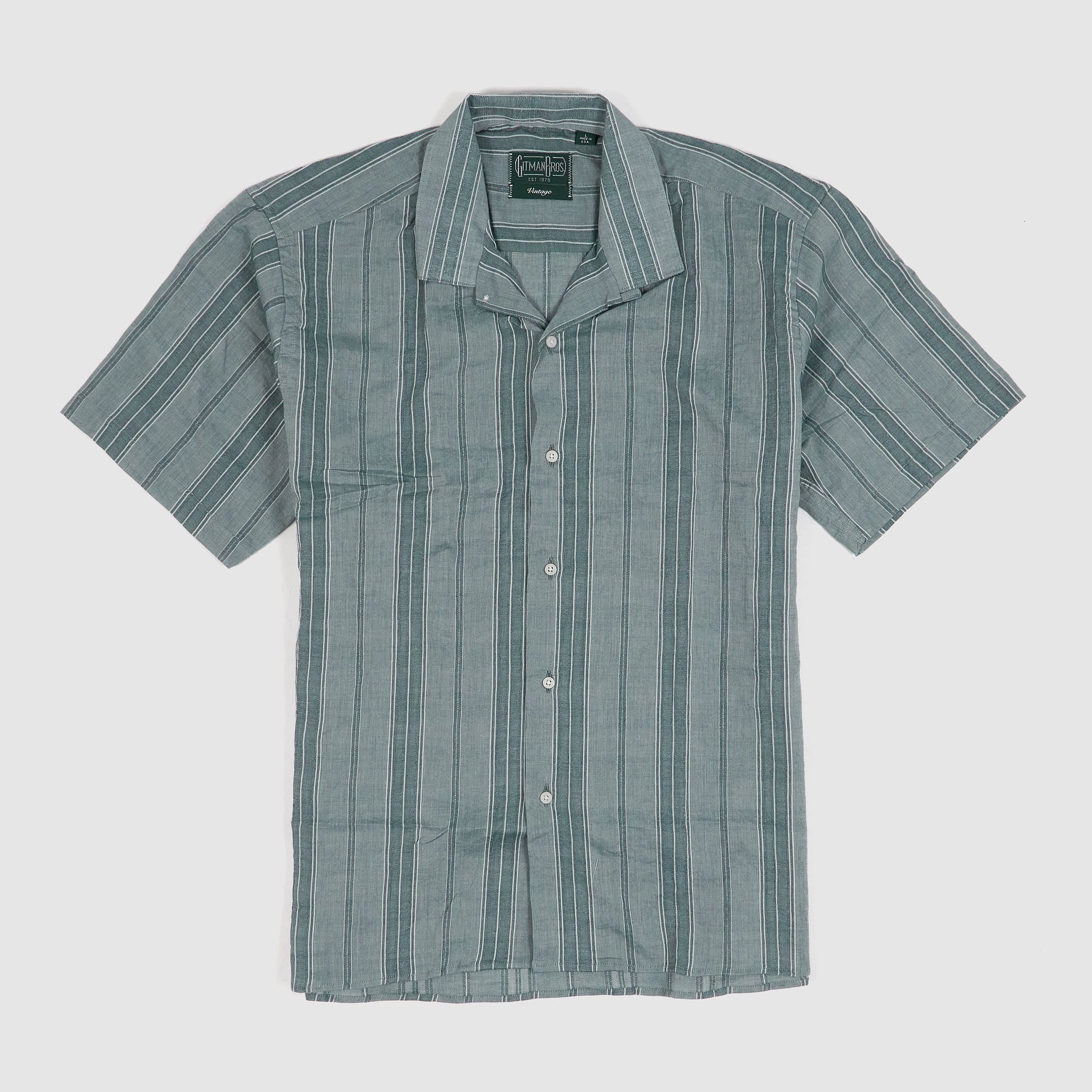 Gitman Vintage Camp Collar Striped Shirt - DeeCee style