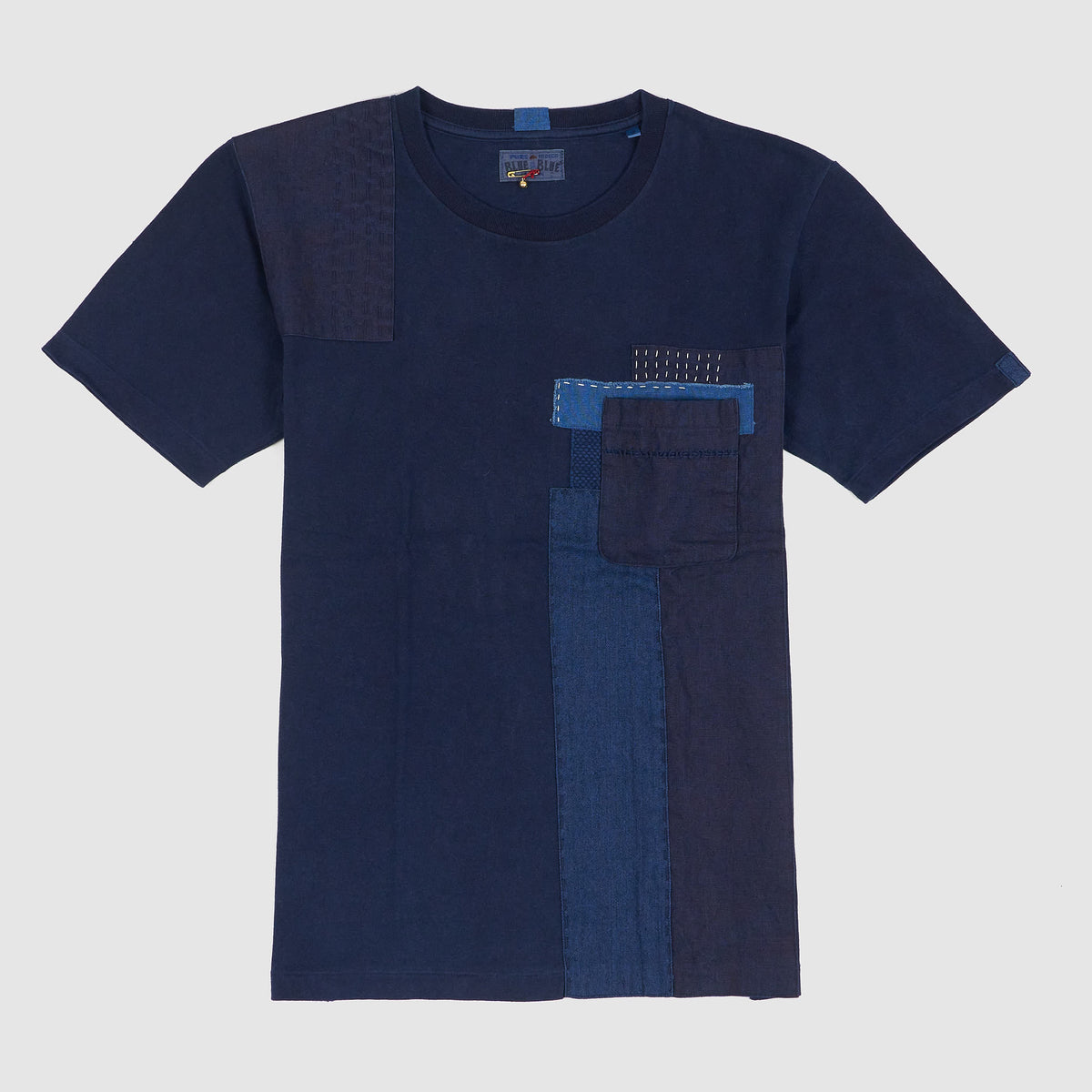 Blue Blue Japan Nenrin Patchwork One Pocket T-Shirt