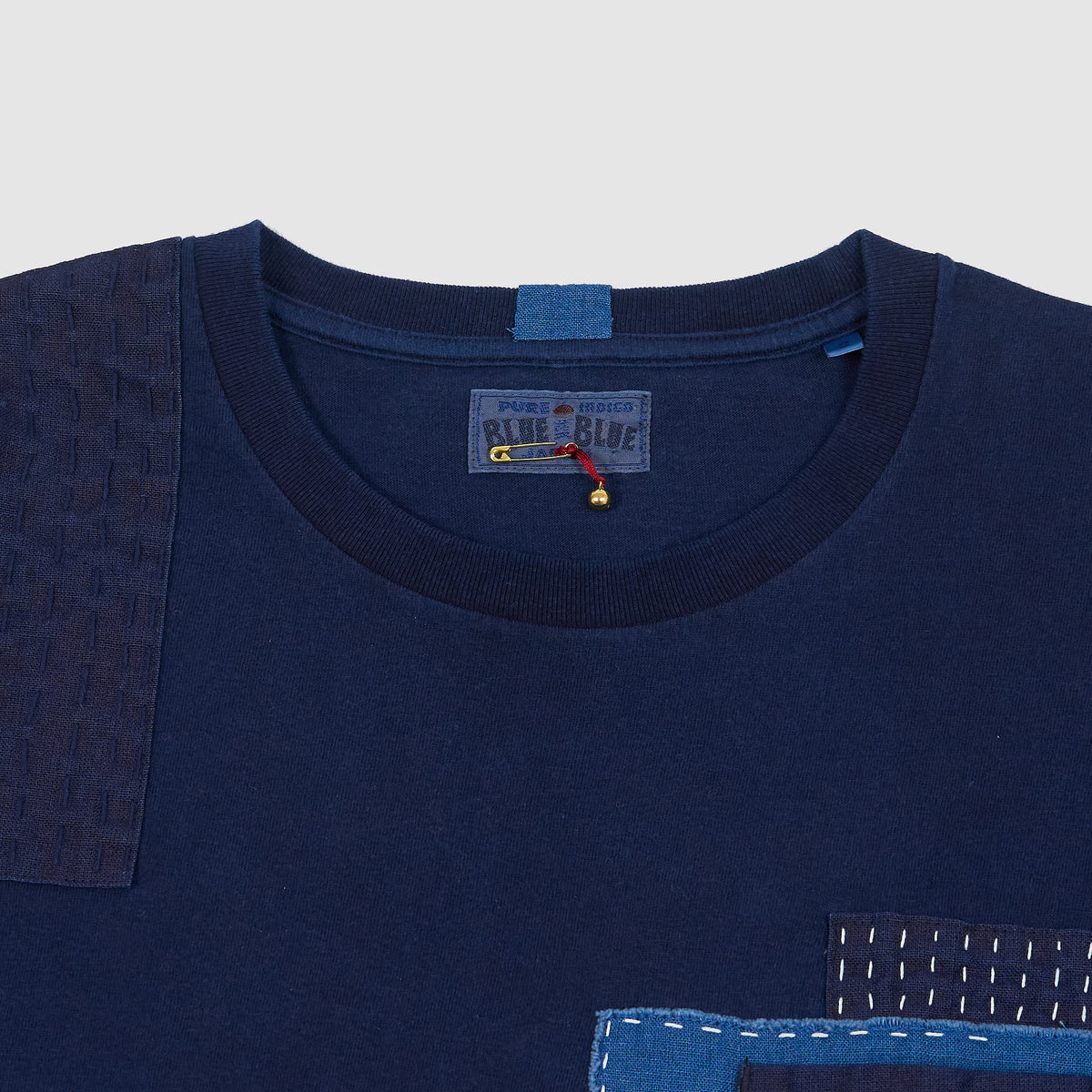 Blue Blue Japan Nenrin Patchwork One Pocket T-Shirt