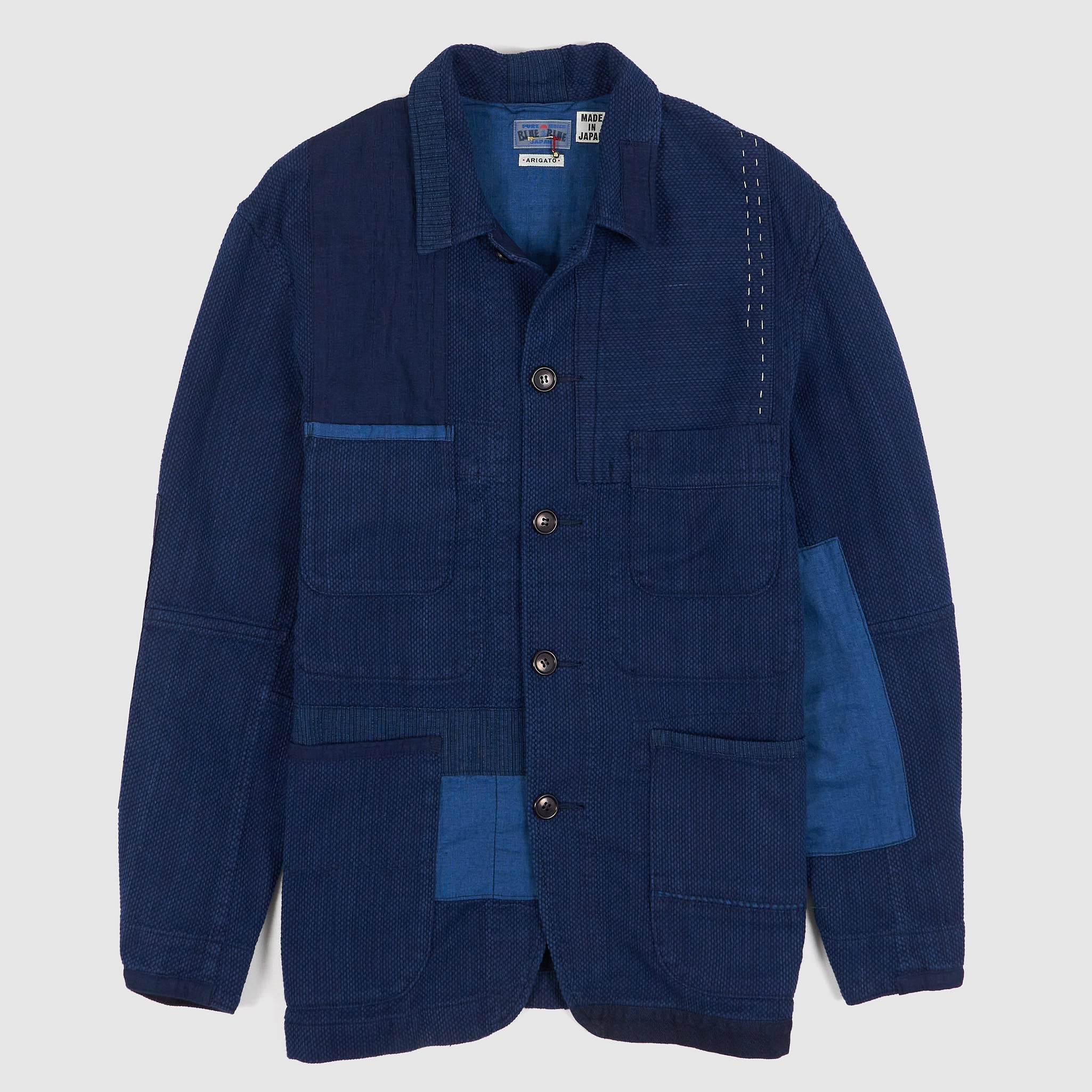 BLUE BLUE JAPAN スタジャン Blue Blue Japan Sashiko Nenrin Coverall Jacket - DeeCee style