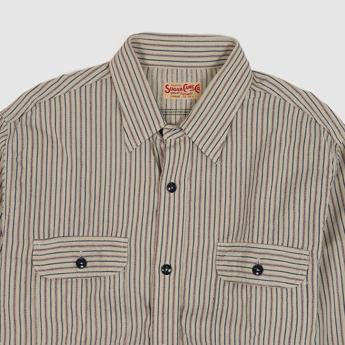 Sugar Cane Striped Work Shirt