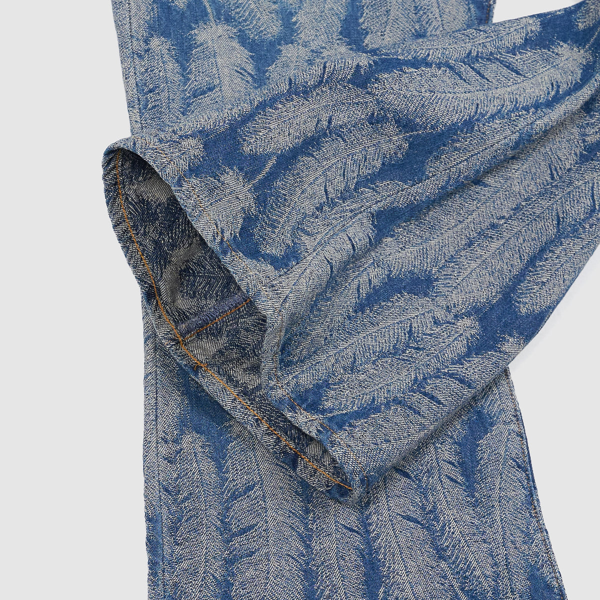 Kapital 5-Pocket 12oz Jacquard Feather Bootcut Jeans