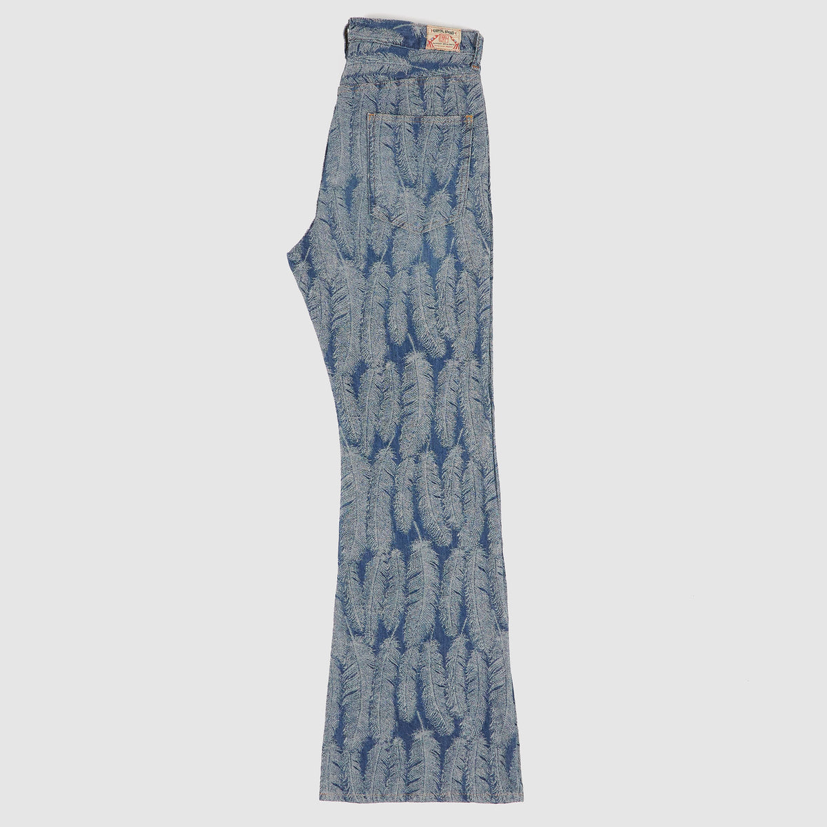 Kapital 5-Pocket 12oz Jacquard Feather Bootcut Jeans