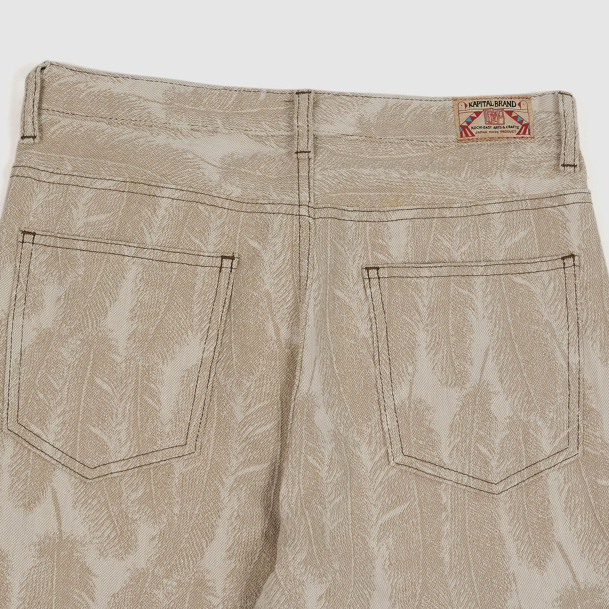 Kapital 5-Pocket 12oz Jacquard Feather Bootcut Jeans