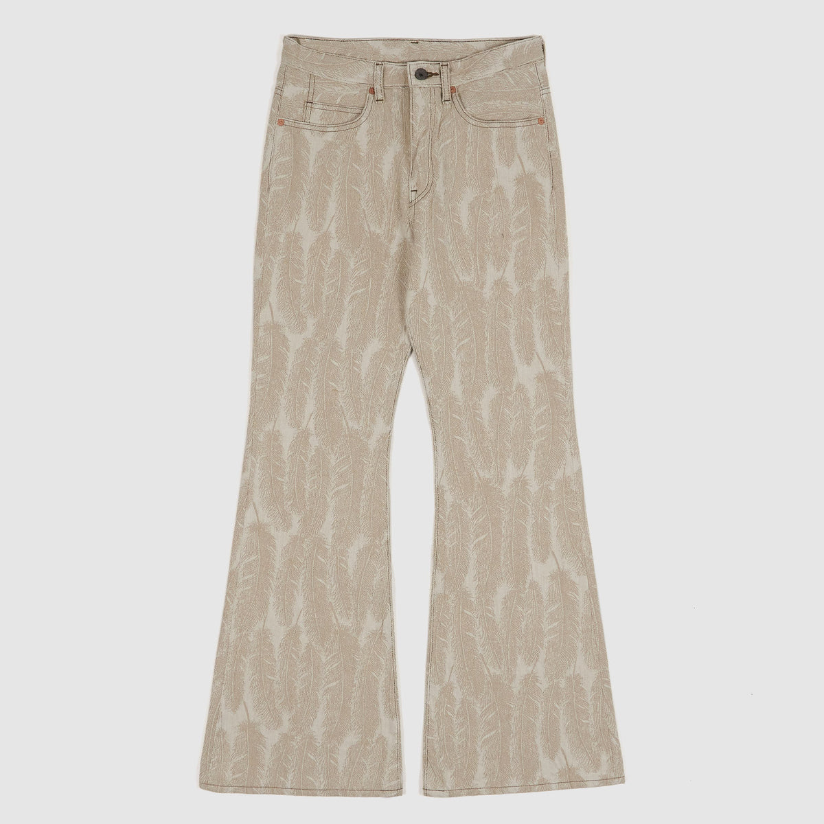 Kapital 5-Pocket 12oz Jacquard Feather Bootcut Jeans