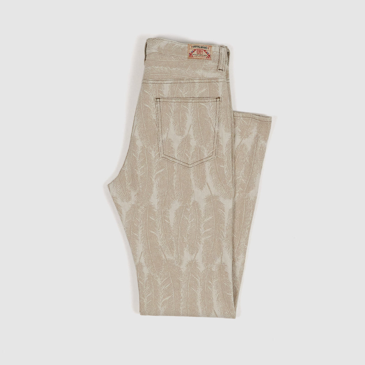 Kapital 5-Pocket 12oz Jacquard Feather Bootcut Jeans