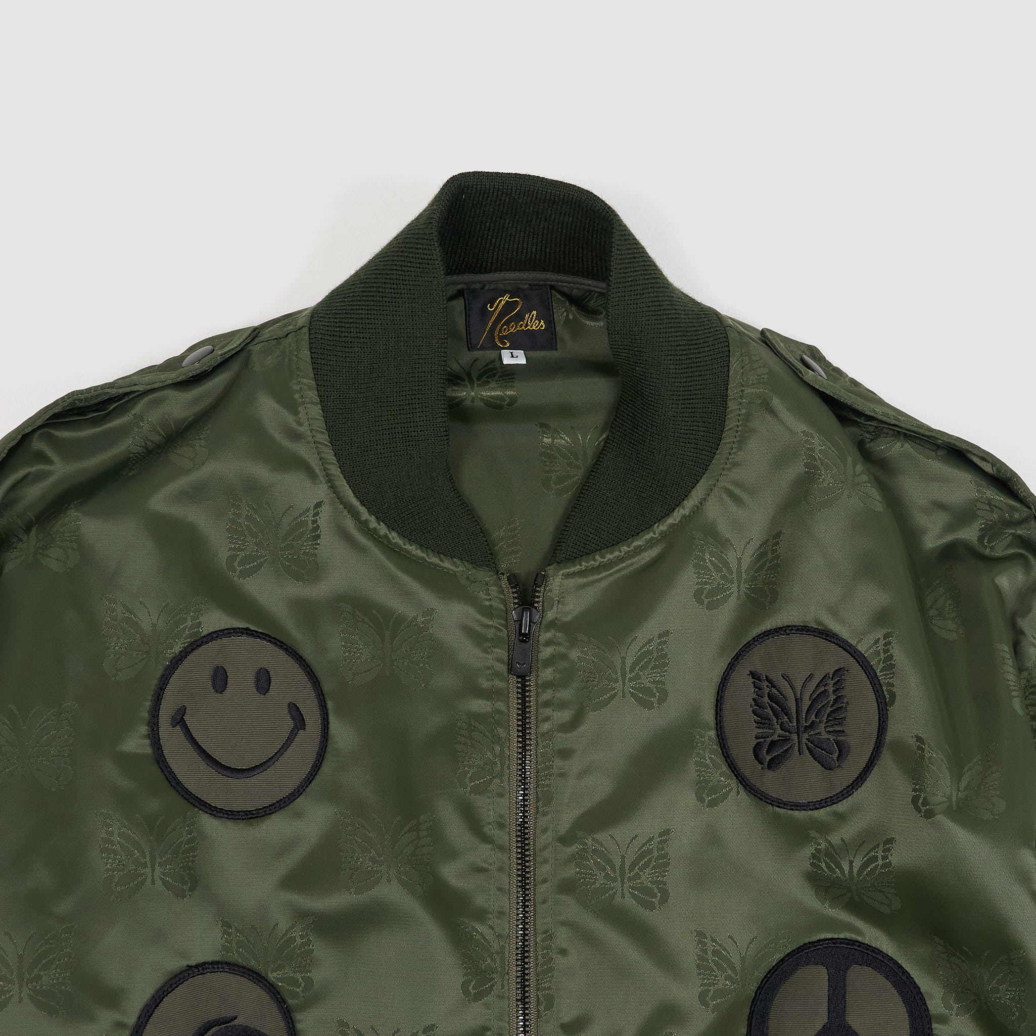 Needles Japan L2-B Papillon Embroidered Bomber Jacket - DeeCee style