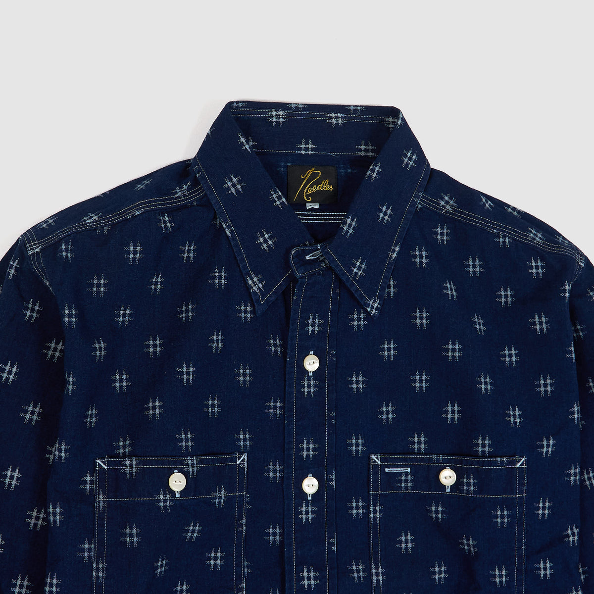 Needles Japan Printed Kasuri Work Shirt
