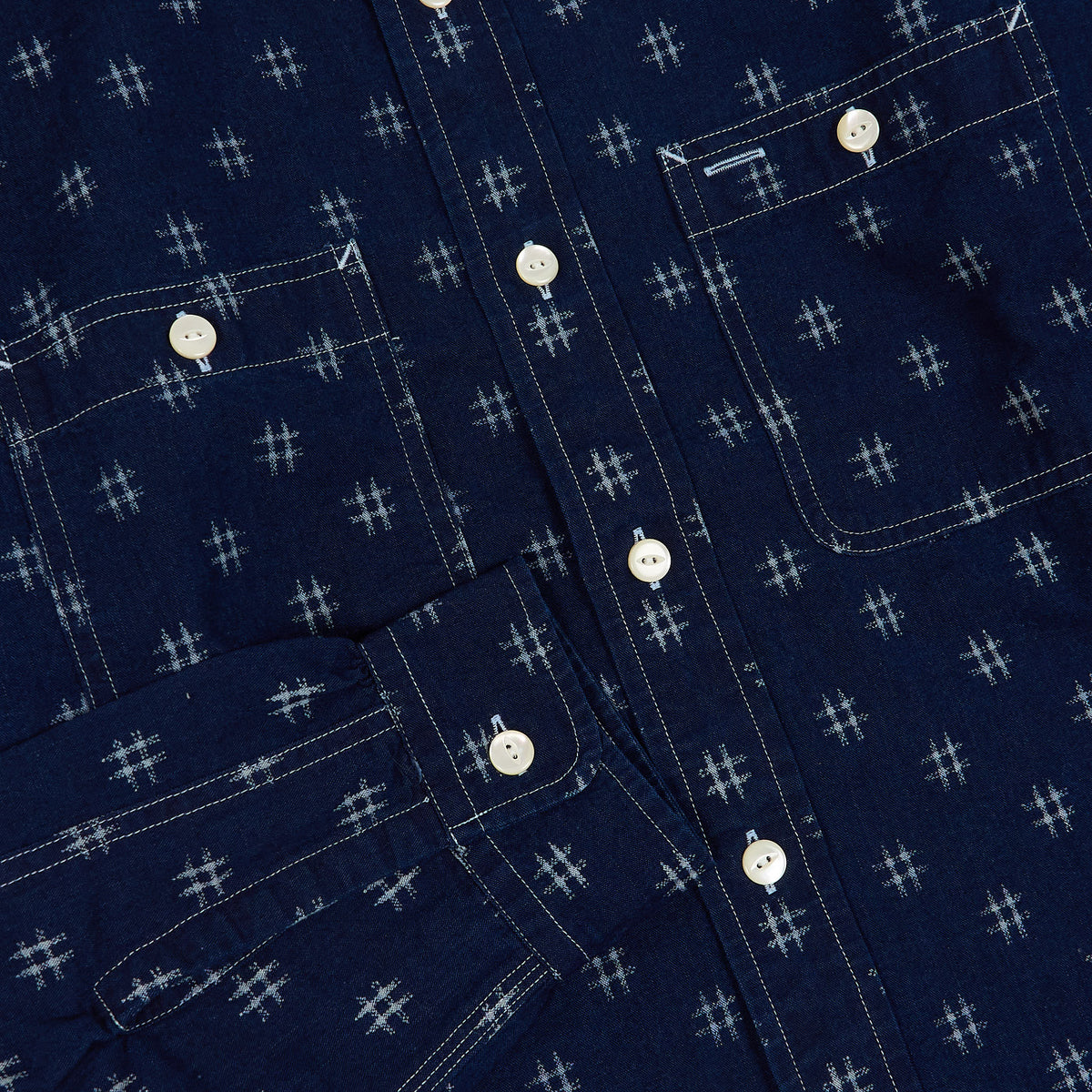 Needles Japan Printed Kasuri Work Shirt