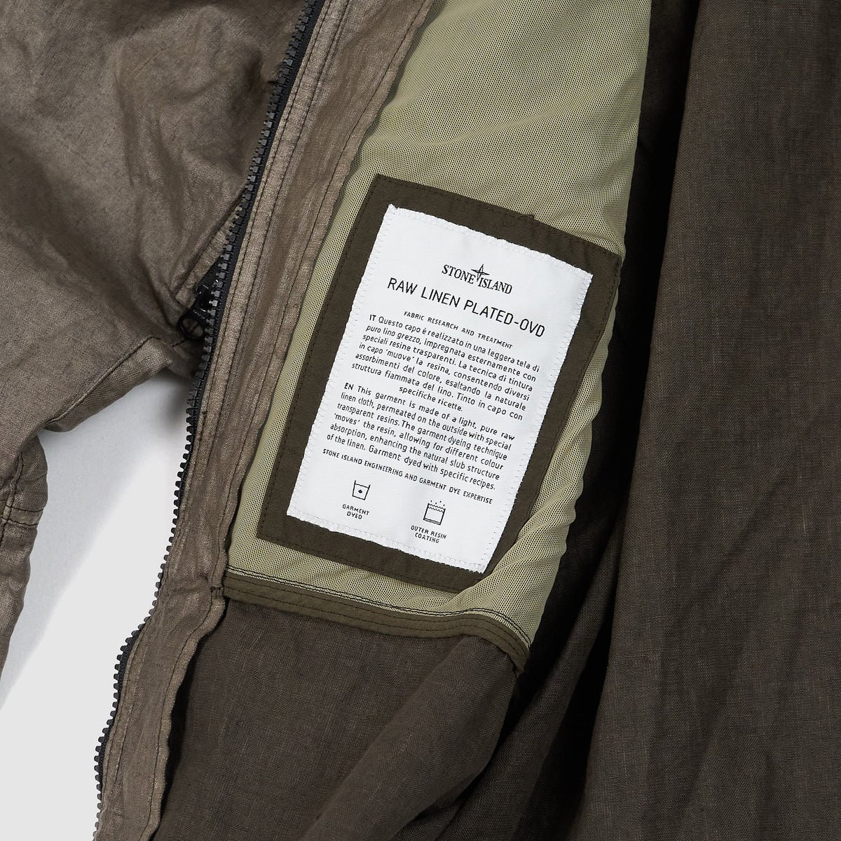 Stone Island Raw linen Plated OVD Jacket