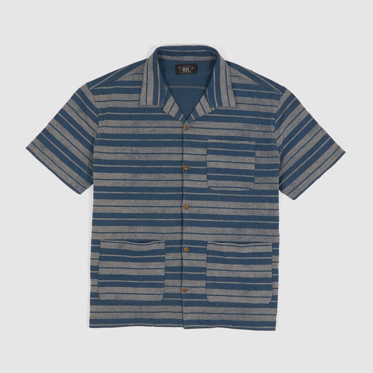 Double RL Camp Collar Jersey Pocket Over-Shirt