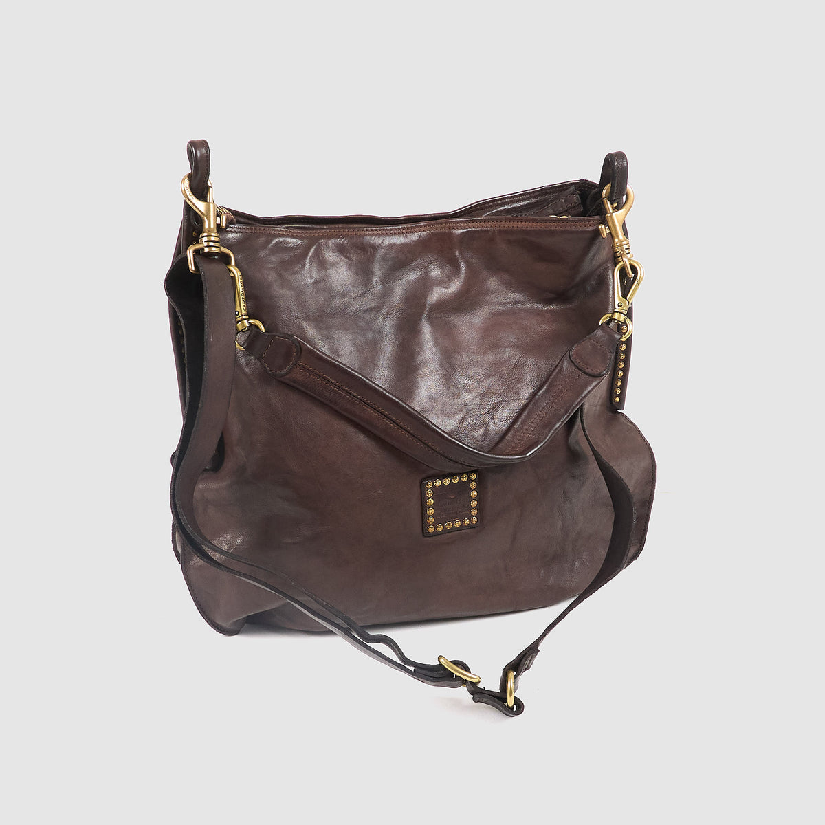 Campomaggi Leather Studded Shoulder Bag