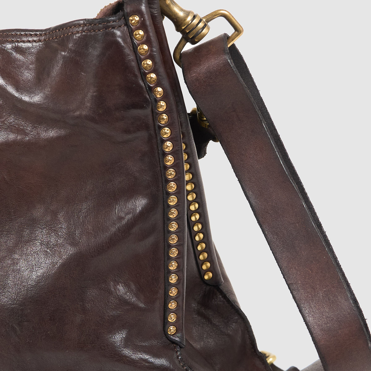 Campomaggi Leather Studded Shoulder Bag