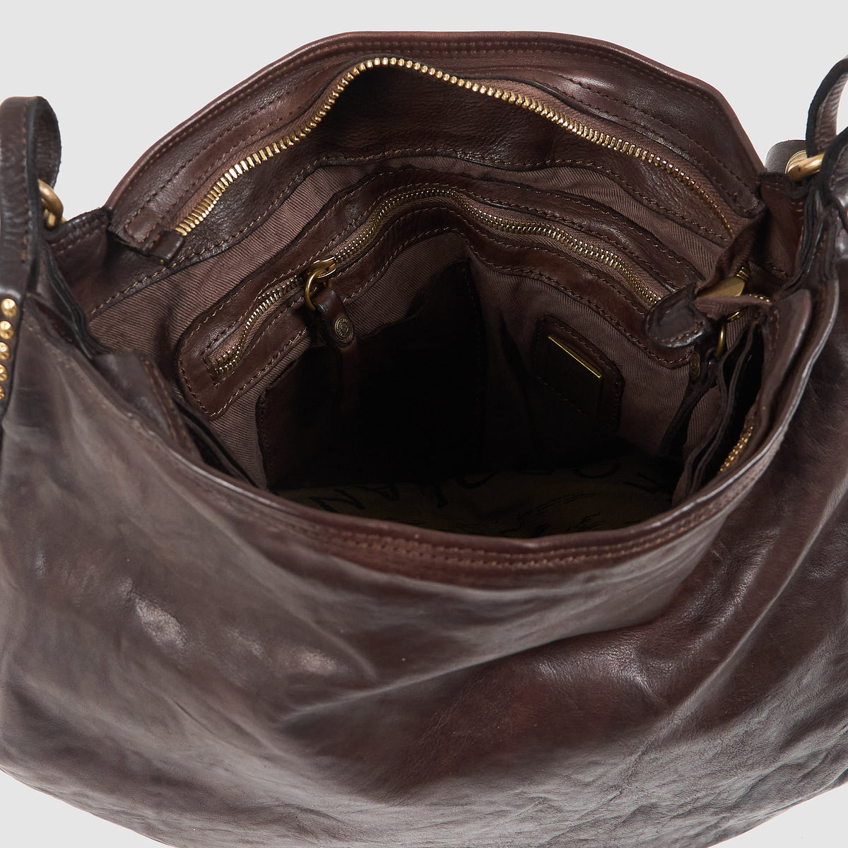 Campomaggi Leather Studded Shoulder Bag