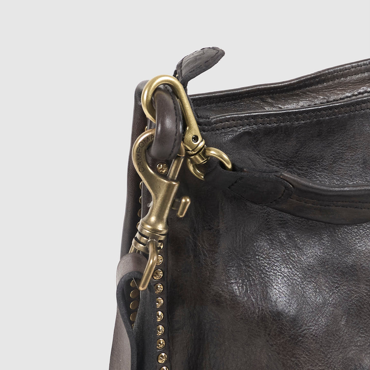 Campomaggi Leather Studded Shoulder Bag