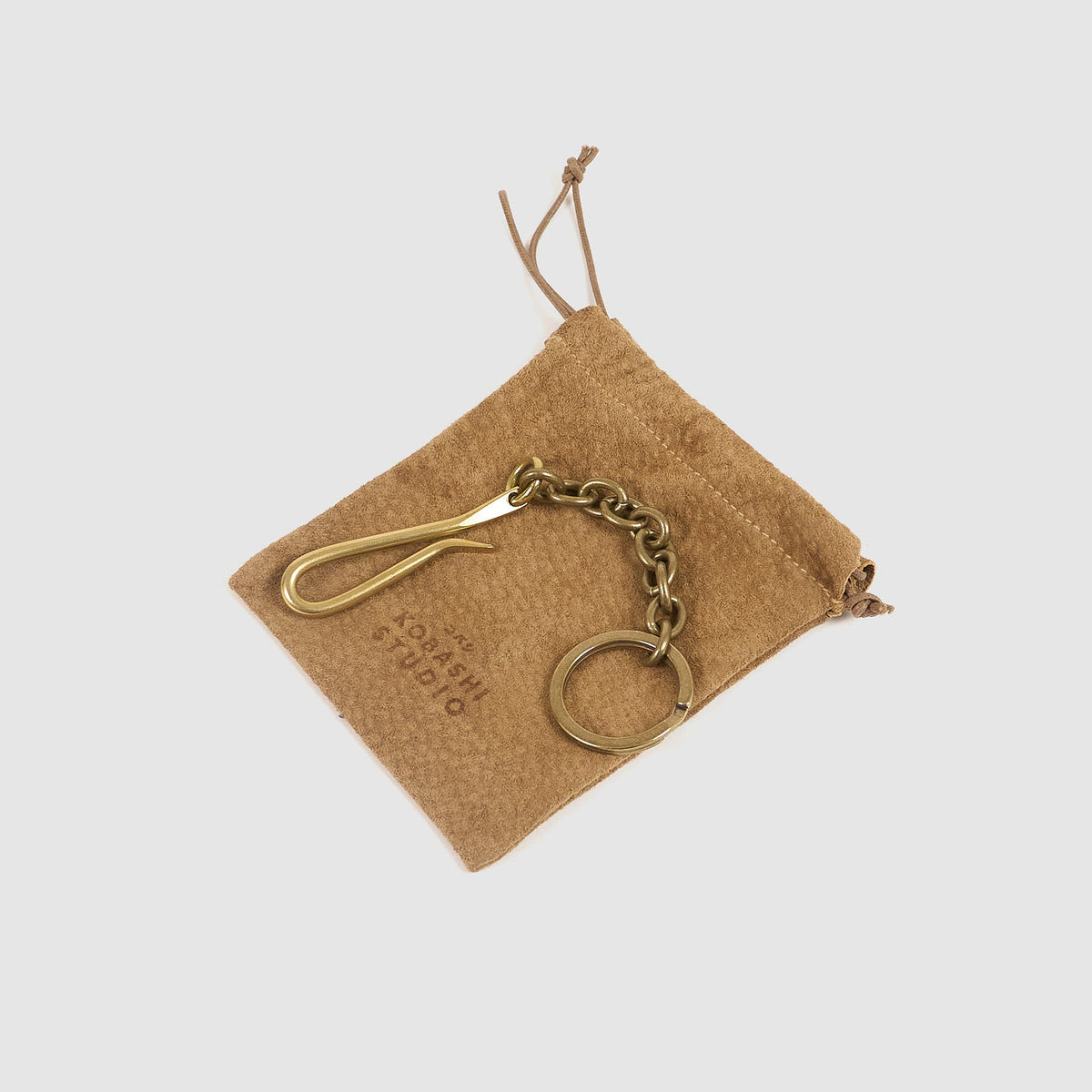 Kobashi Studio Pocket Sand Cast Brass Clip Key Chain