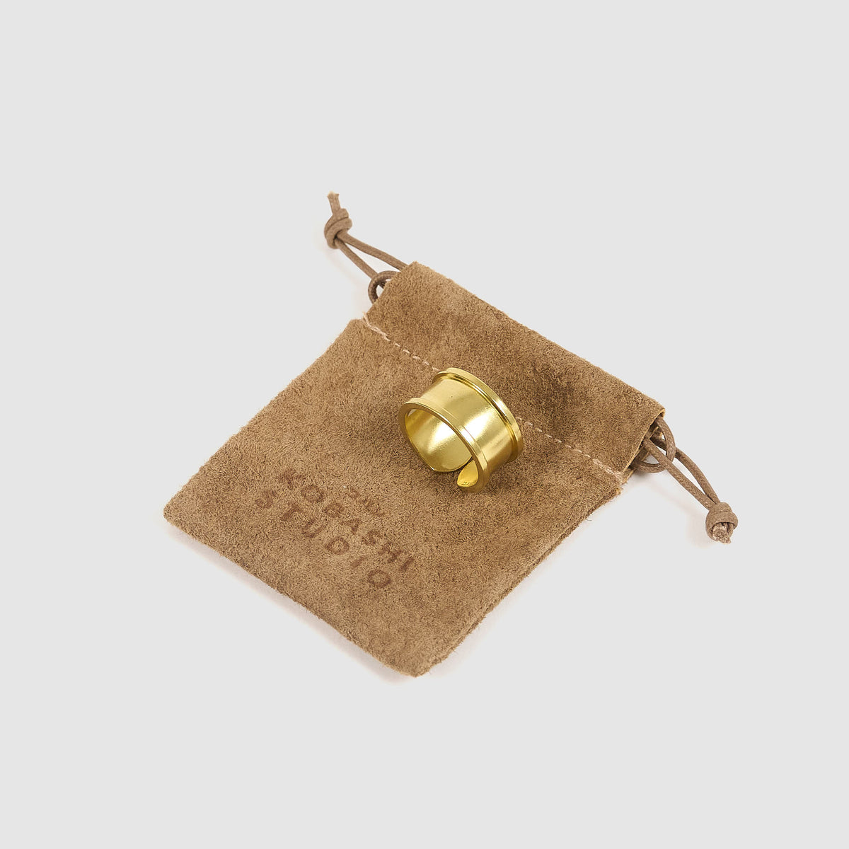 Kobashi Studio Plain Solid Brass Bandana Ring