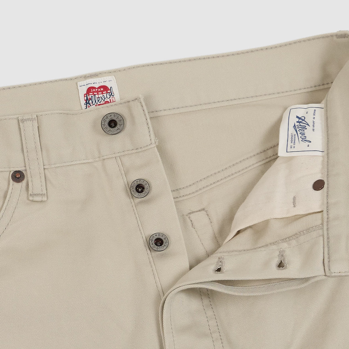 Allevol 5-Pocket Classic Satin White Jeans