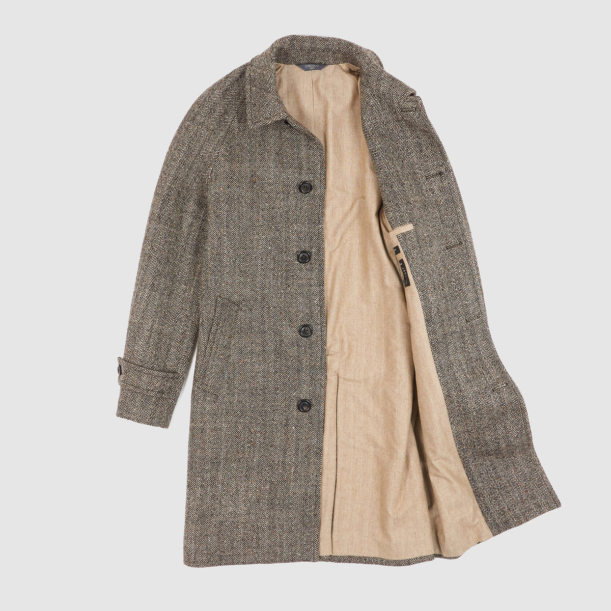 Circolo 1901 Herringbone Raglan Wool Over Coat