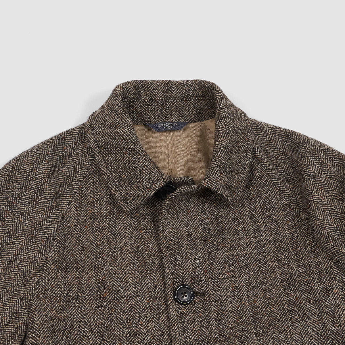 Circolo 1901 Herringbone Raglan Wool Over Coat
