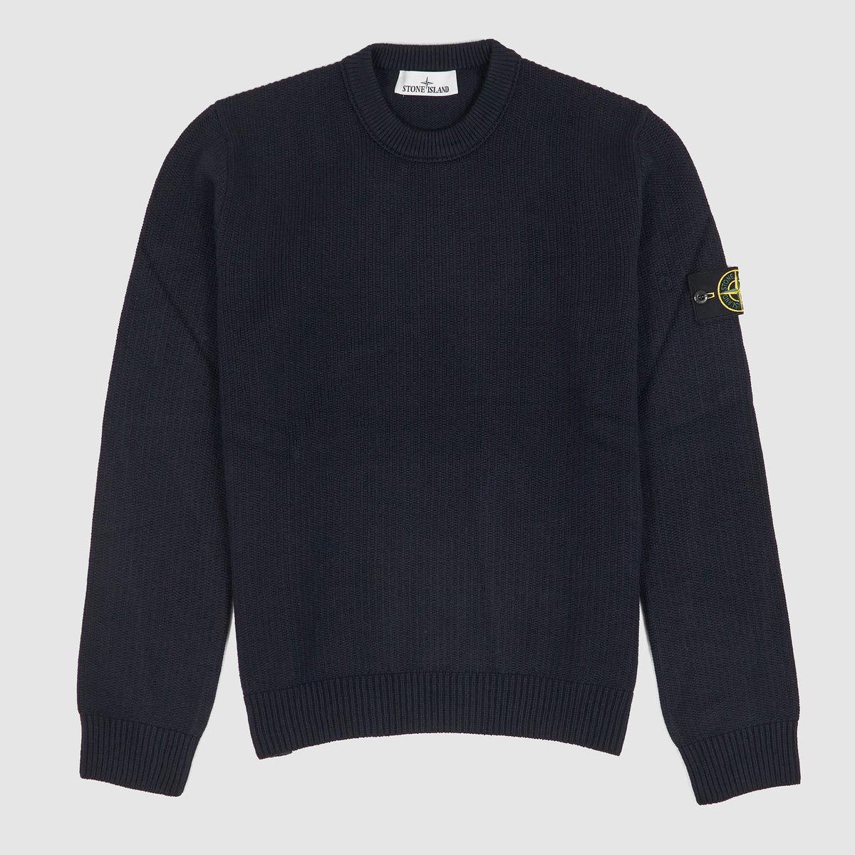 Stone Island Crew Neck Knitted Cotton Stretch Pullover