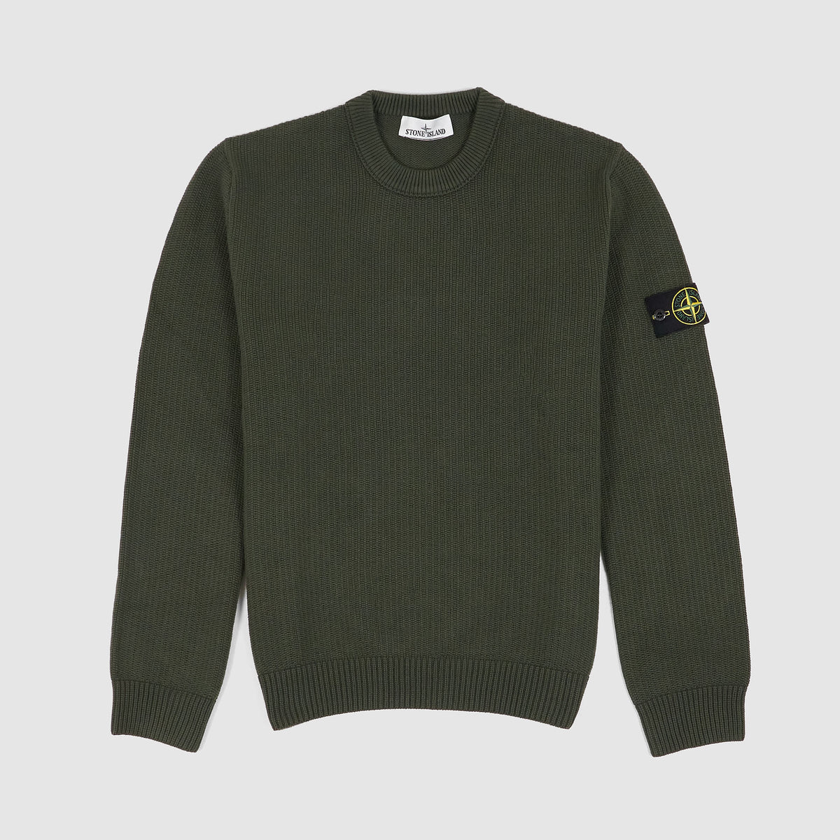Stone Island Crew Neck Knitted Cotton Stretch Pullover